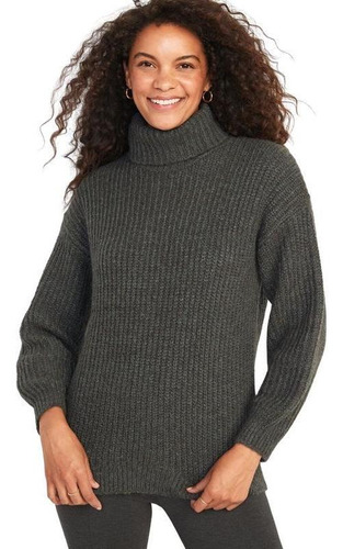 Chaleco Mujer Old Navy Turtleneck Marled Gris