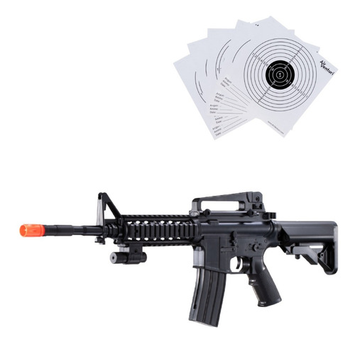 Rifle Airsoft M-16b Bbs 6mm Resorte Con Mira Laser Xtre C