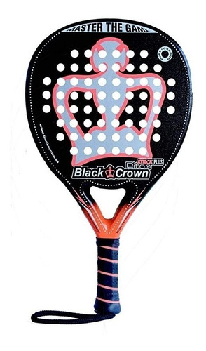 Paleta de pádel  Black Crown Piton Attack Plus 2020 color negro/coral