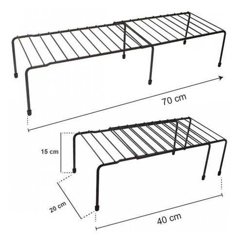 Imagen 2 de 4 de Organizador Alacena Extensible Estante Bajo Mesada Palermo