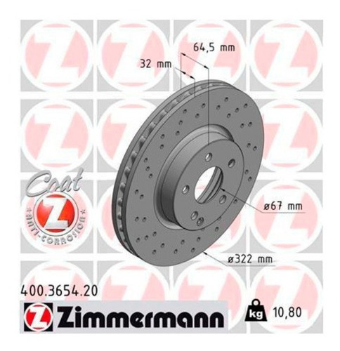 Par Disco De Freio Diant. Mercedes E 350 2010-2020 A207