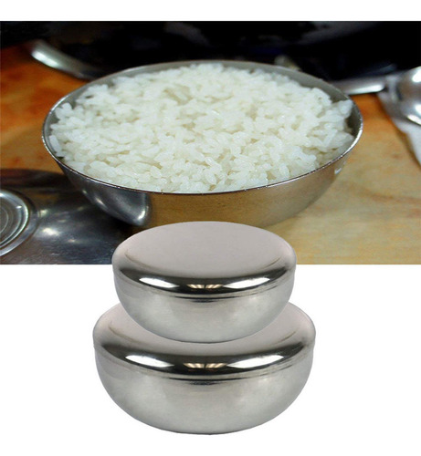 Cuenco De Arroz Coreano Del Acero Inoxidable 4x Con El