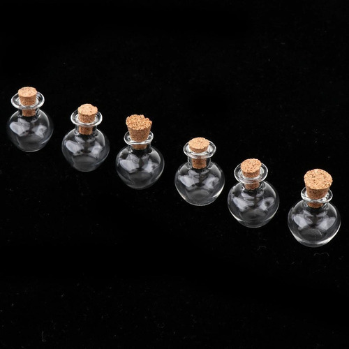 2x6pcs Frascos De Botella De Corcho De Vidrio Frascos