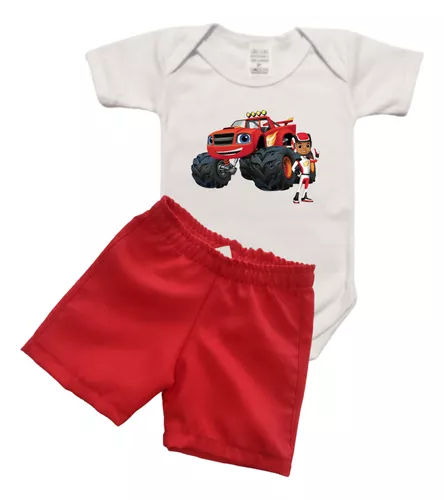 Conjunto Infantil Blaze Carro Monster Machini Criança Menino