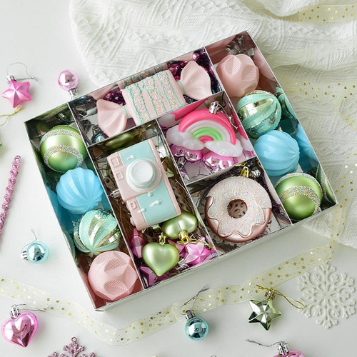 58 Piezas De Pequeños Colgantes Navideños, Bolas