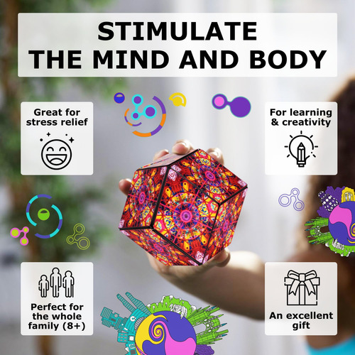Puzzle Cube Shashibo Meow Wolf Con 36 Imanes De Tierras Rara