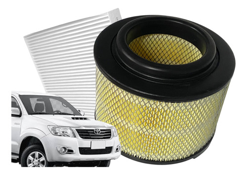 Kit Filtro Ar E Cabine Hilux 2.5 2.7 3.0 2005 2006 2007 2008