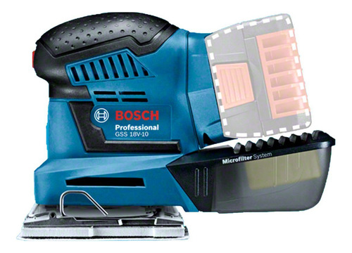 Lijadora Inalámbrica Bosch Gss 18v-10 + Linterna Led + 2 Bat