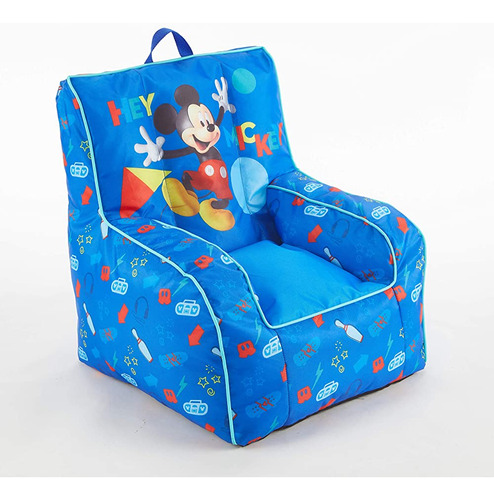 Idea Nuova Disney Mickey Mouse Kids Nylon Bean Bag Chair Con