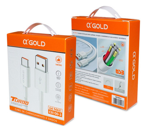 Cabo Carregador Usb Tipo C 6a Carregamento Rápido Para Xiaom