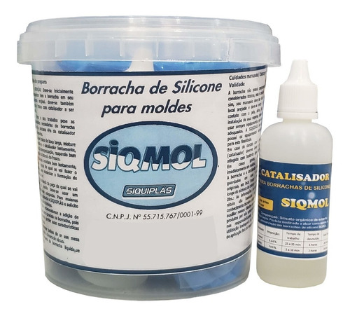 Borracha De Silicone Azul Escuro - Siqmol 6008 (lançamento)