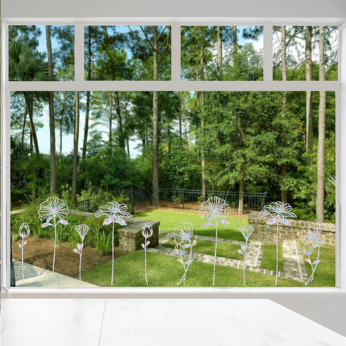 Calcomanías De Flores Para Ventana Pegatinas Anticolisión