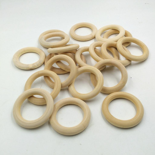 20 Peças Anel De Loop De Madeira Natural Material De