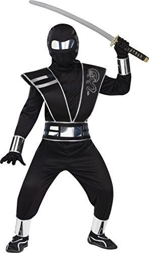 Big Boys Silver Mirror Ninja Costume