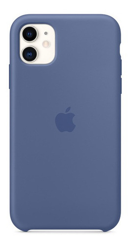 Funda con carga inalámbrica Apple Silicone case linen blue con diseño liso para Apple iPhone iPhone 11 por 1 unidad