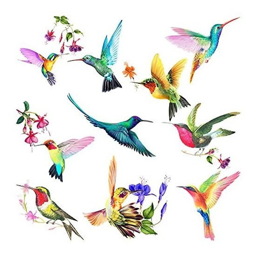 20 Calcomanías De Colibrí Para Ventana De Colibrí De Gran Ta