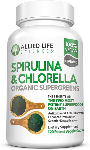 Allied Life Espirulina Y Clorela. Cápsulas De Proteínas En P