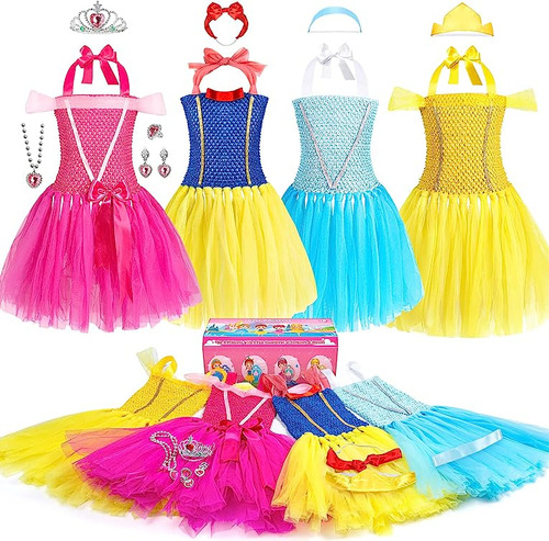 Princess Dresses Girls Dress Clothes Trunk Pretend Play Cost