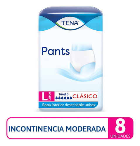 Pañal Tena Pants Clasico Talla L X 8und