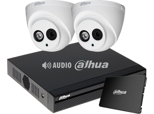 Kit Seguridad Dahua Dvr 4 Ch + Disco + 2 Camaras 2mp Audio