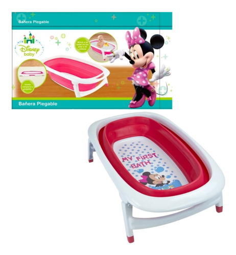 Bañera Plegable Disney Posiciones Tapón Minnie Mickey