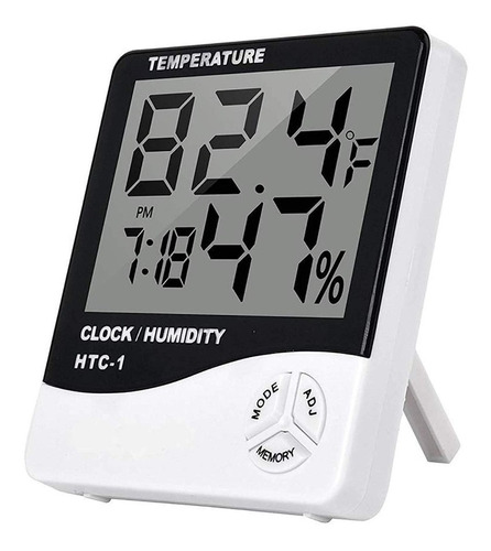 Reloj Higrometro Digital Termometro Medidor Humedad Y Alarma