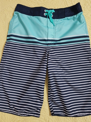 Malla Short De Baño Varón Rayada Old Navy Talle 8 / 10 Años