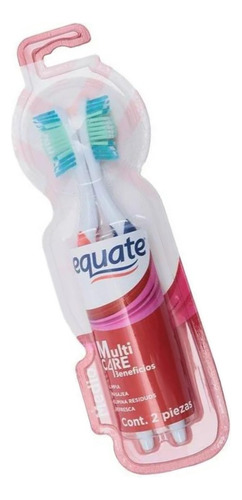 Cepillo Dental Equate Multi Care Beneficios Medio 2 Piezas