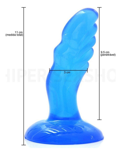 Plug Anal Finger Type Azul 11 Cm X 3 Cm - Azul