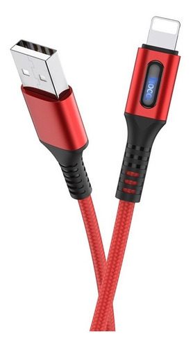 Cable Cargador Datos Apagado Automático Micro Usb Hoco Color Rojo