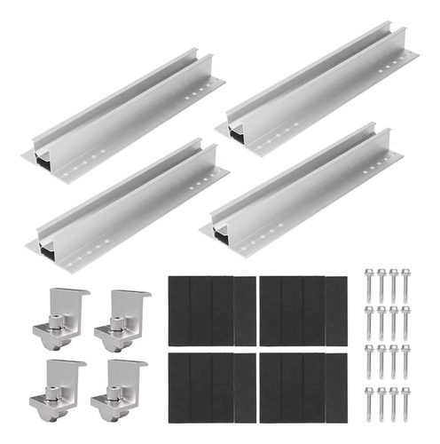 Kit De 4 Soportes Para Paneles Solares, Aleación De Aluminio