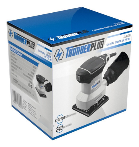Imagen 2 de 5 de Lijadora Orbital 240w 100x110mm Thunderplus Tl00660