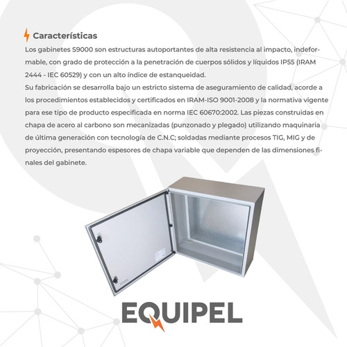Gabinete Metálico Estanco Genrod S9000 - 600x600x300mm