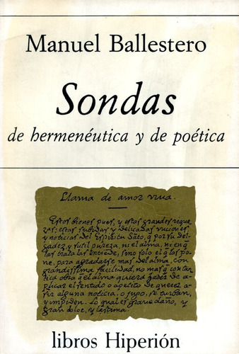 Sondas De Hermeneutica Y De Poetica