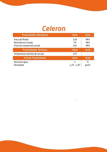Tarugo Celeron Buchas Malha Fina 35x1000mm Ideal Engrenagens