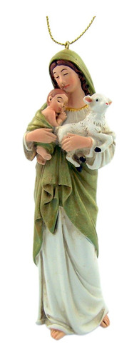 Figura De Resina Religiosa De La Virgen Maria Y El Nino Jesu