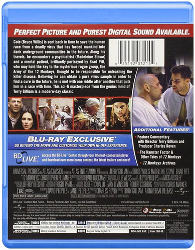 Imagen 2 de 3 de Blu-ray 12 Monkeys / Doce Monos