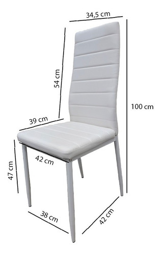 Imagen 3 de 4 de Silla Tapizada Ecocuero Blanca - Sheshu