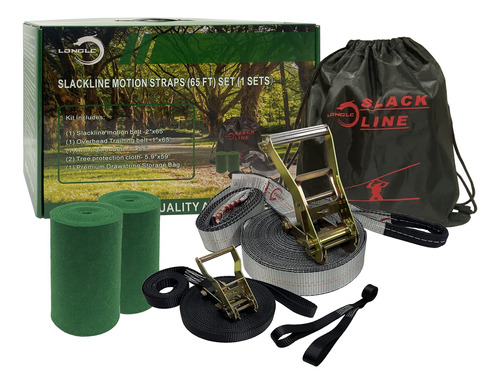 Kit Longlc Slackline | Linea Mas Larga De 73 Pies Con Linea