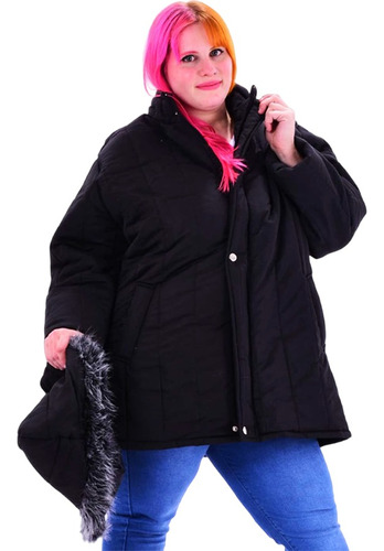 Parka Talles Especiales 6-7-8-9 Grandes Con Abrido De Piel