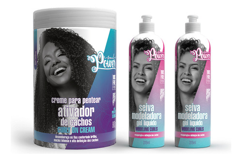 Kit Soul Power Curly On Cream 800g + 2x Modeling Curls 315ml
