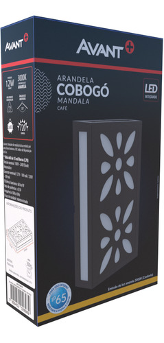 Arandela Cobogo Mandala Café Led 12w Branco Quente Bivolt Cor Marrom