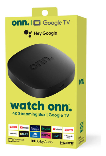 Onn Uhd Streaming 4k 2 Gb Ram Google Tv 2023 Color Negro Tip Tipo de control remoto De voz