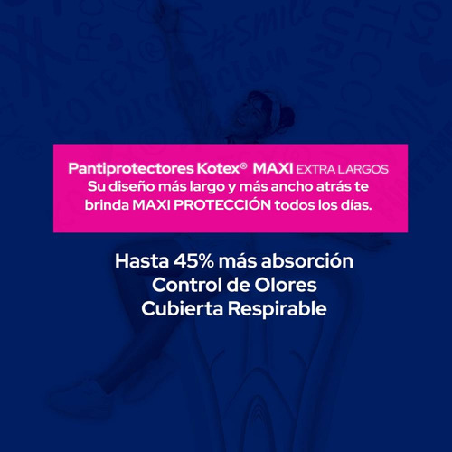 Pantiprotectores Femeninos Kotex Extra Largos Maxi 100 Pzas