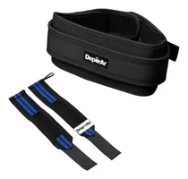 Comprar Cinturón Gimnasio Lumbar + Muñequeras Elasticas Gym Pesas