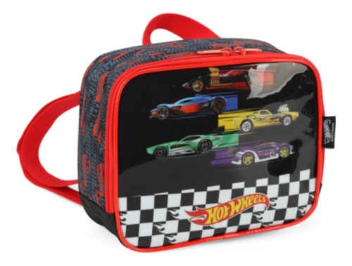 Lancheira Térmica Escolar Infantil Hot Wheels Luxcel Cor Vermelho