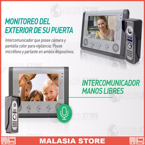 Imagen 3 de 10 de Portero Visor Electrico Timbre Pantalla Lcd 7 Con Camara Ir