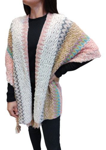 Poncho Ruana Tejido De Mujer Lana Poliéster U1009