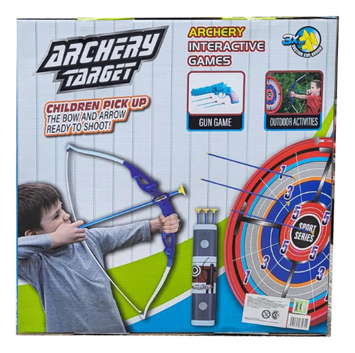 Set de Arco Y Flecha con Ventosa Tiro Al Blanco con estuche para guardar flechas
