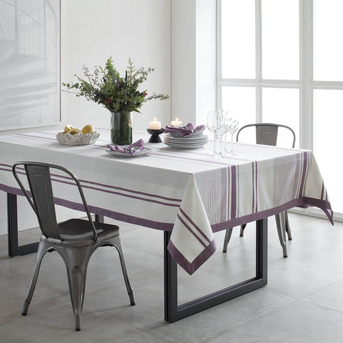 Toalha de Mesa Buddemeyer Lush Retangular 160x320 Vinho Listrado